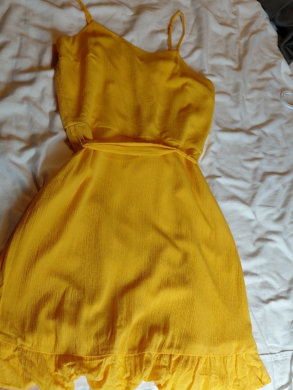 Nine West Bright Yellow Spaghetti-Strap Mini Dress